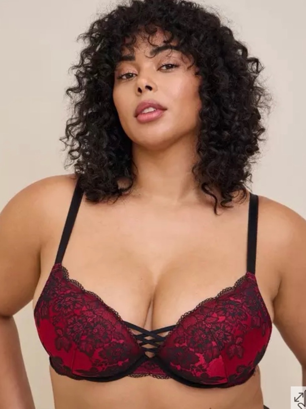 💜Torrid Curve XO Passionate Under wire Plunge Push-Up Bra Size:44DD